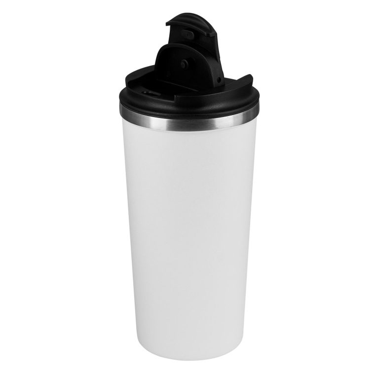 Термокружка вакуумная Палермо (Palermo), белая, зернистое покрытие — изображение 2