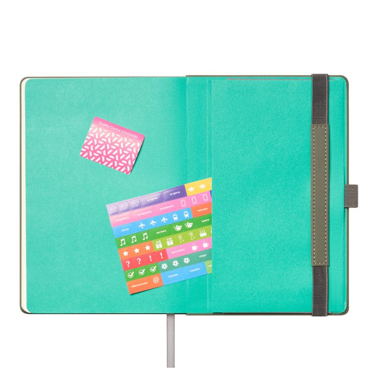 Ежедневник Альфа (Alpha) недатированный, серый/бирюзовый — изображение 9