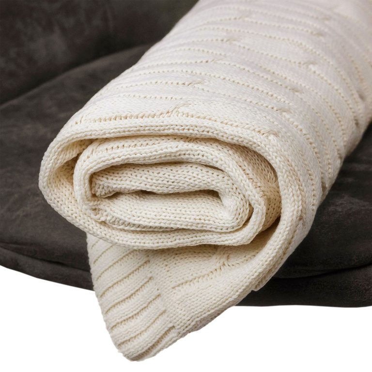 Плед Фадо (Fado) вязаный, бежевый (без подарочной коробки) — изображение 10