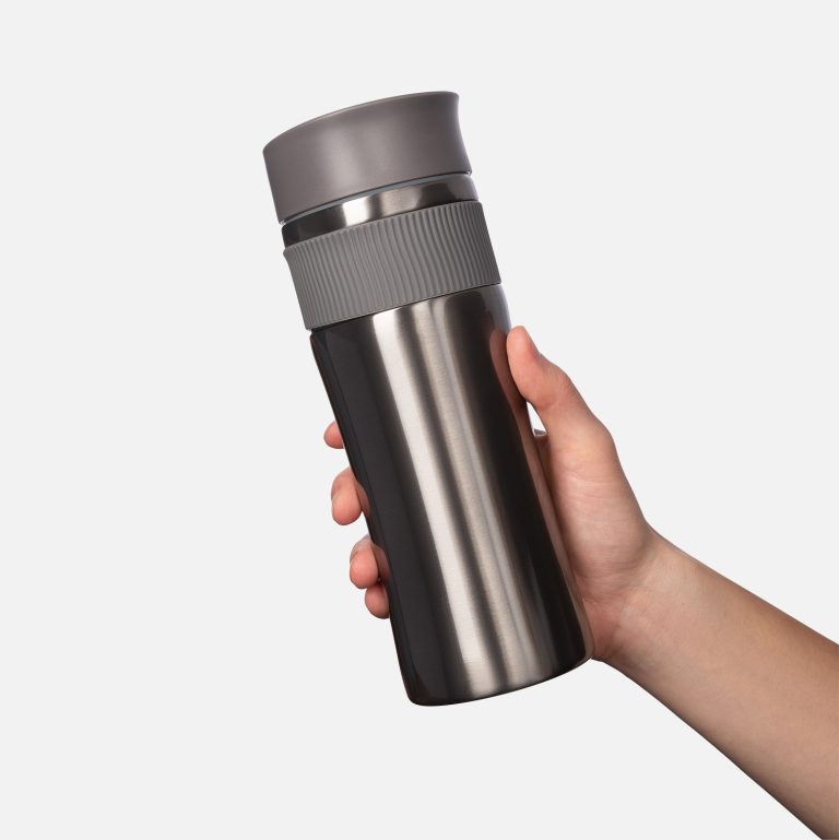 Термокружка вакуумная Поло (Polo), серая — изображение 5