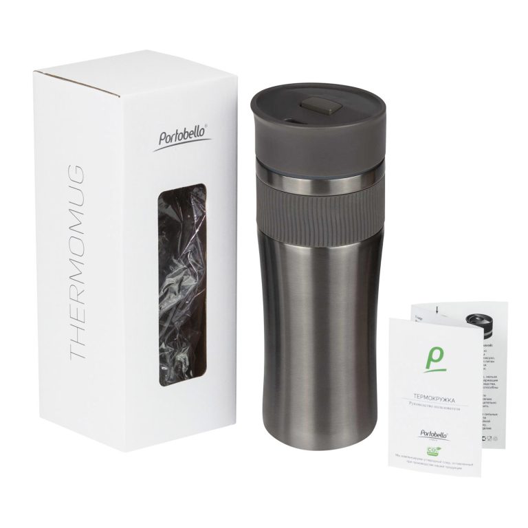 Термокружка вакуумная Поло (Polo), серая — изображение 6