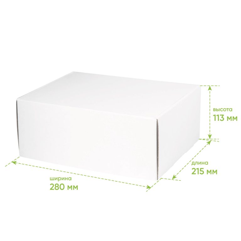 Подарочная коробка универсальная малая, белая, 280 х 215 х 113мм — изображение 4
