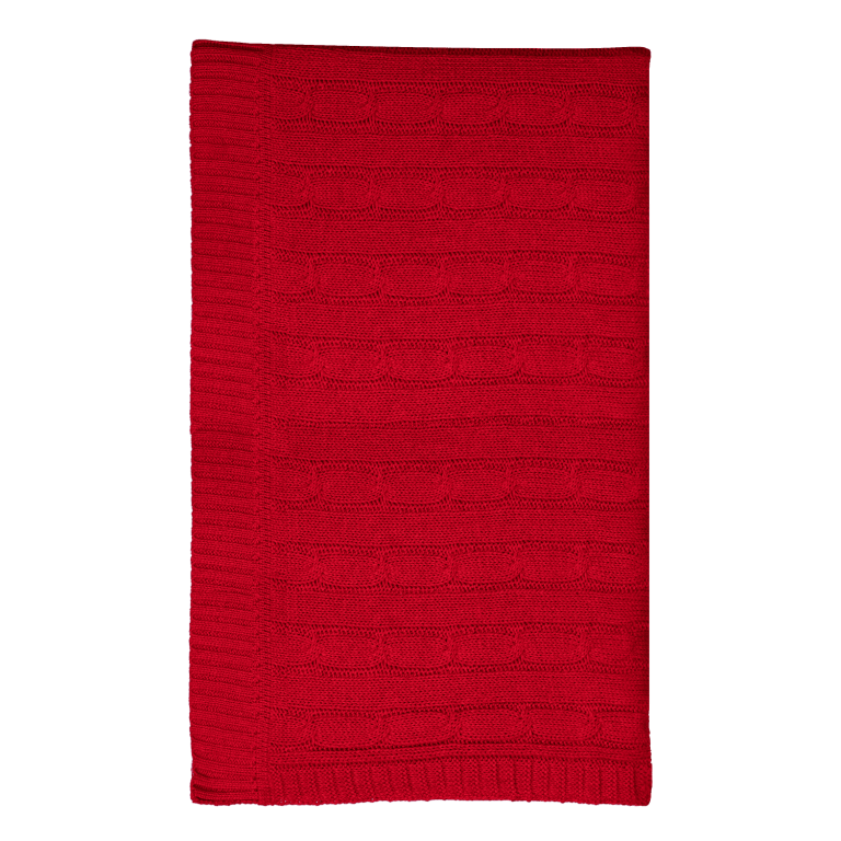 Плед Фадо (Fado) вязаный, красный (без подарочной коробки) — изображение 2