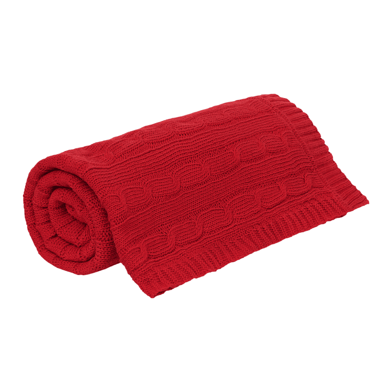 Плед Фадо (Fado) вязаный, красный (без подарочной коробки) — изображение 3