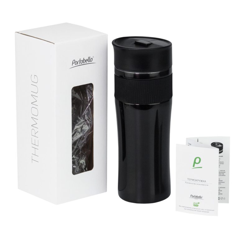 Термокружка вакуумная Поло (Polo), черная — изображение 8