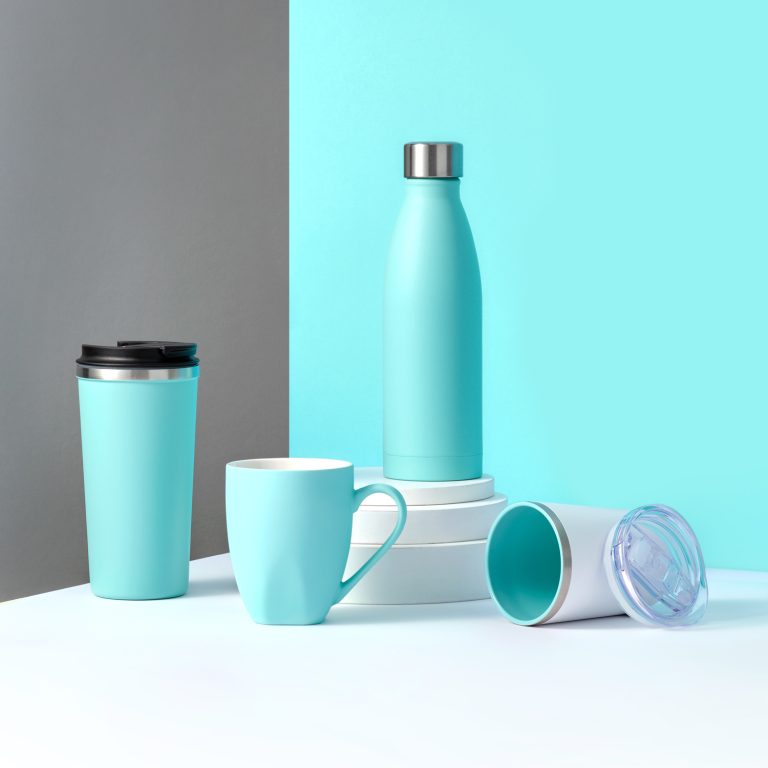 Термокружка вакуумная с керамическим покрытием Арктик (Arctic), белый/аква — изображение 7