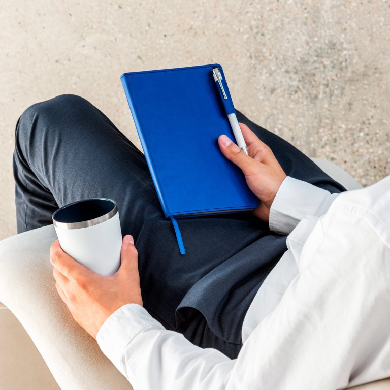 Термокружка вакуумная с керамическим покрытием Арктик (Arctic), белый/синий — изображение 6