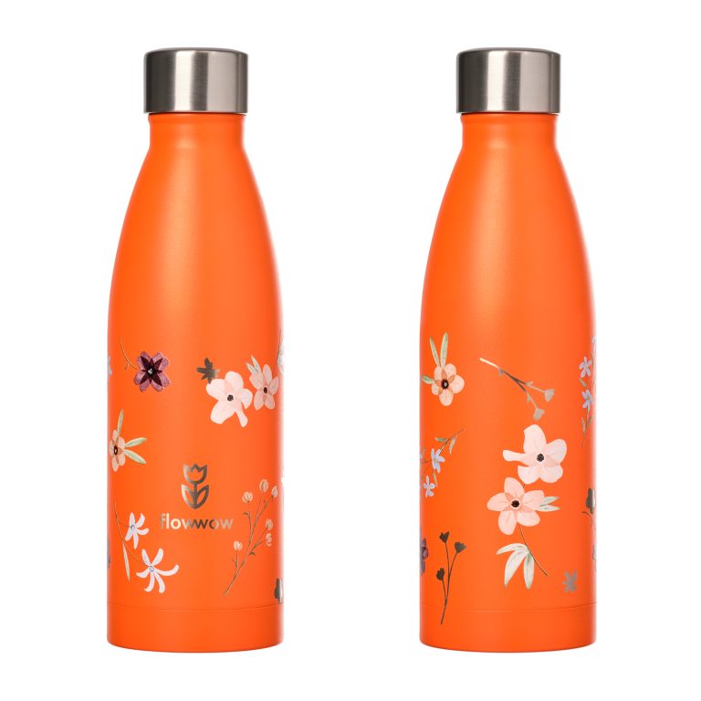 Термобутылка вакуумная герметичная Фреско (Fresco), оранжевая, гладкое покрытие — изображение 8