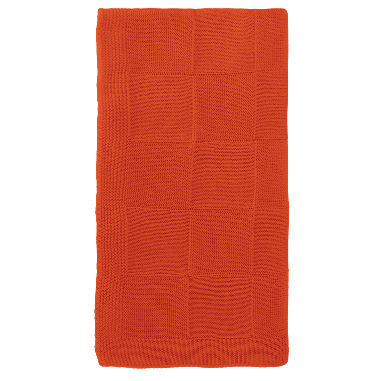 Плед Селла (Cella) вязаный, оранжевый (без подарочной коробки) — изображение 2