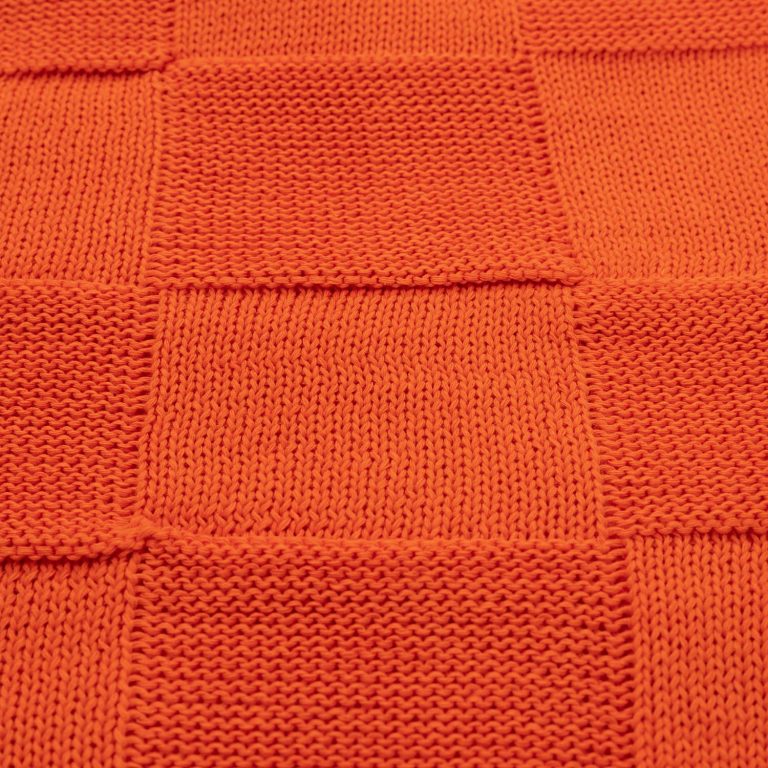 Плед Селла (Cella) вязаный, оранжевый (без подарочной коробки) — изображение 6
