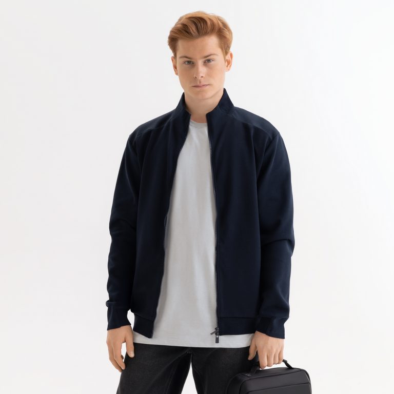 Толстовка на молнии Астин (Astin) темно-синяя, размер L — изображение 2