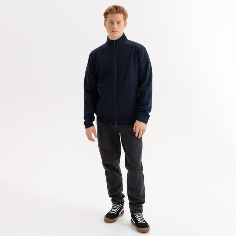 Толстовка на молнии Астин (Astin) темно-синяя, размер XXXL — изображение 3