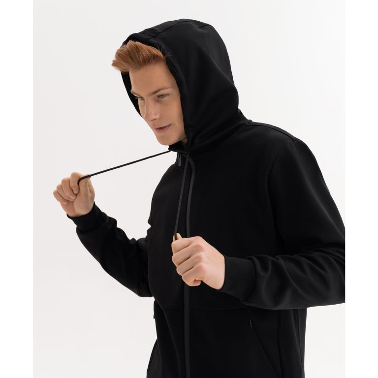 Толстовка на молнии с капюшоном Матео (Mateo) черная, размер S/M — изображение 6