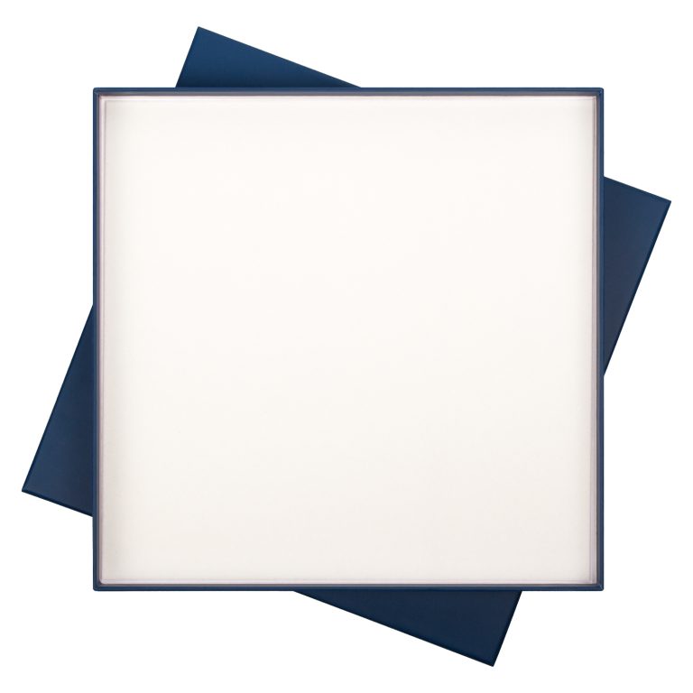 Подарочная коробка с ложементом для ежедневника, ручки и аккумулятора, синяя (под съемные ложементы) — изображение 3