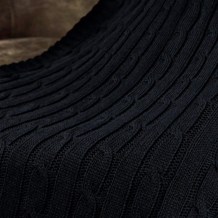 Плед Фадо (Fado) вязаный, темно-синий (без подарочной коробки) — изображение 7