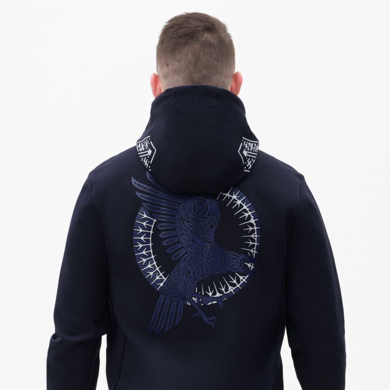 Толстовка на молнии с капюшоном Матео (Mateo) темно-синяя — изображение 10