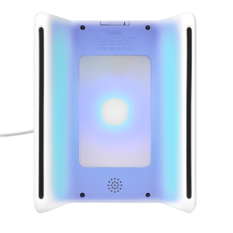 Зарядная станция с часами 15W Флейм (Flame), белая — изображение 7