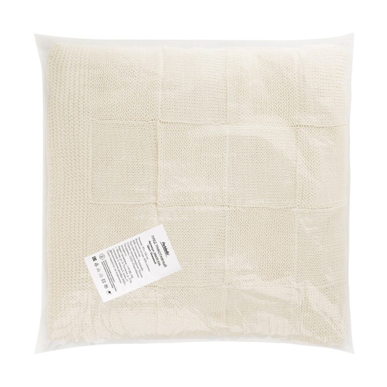 Плед Селла (Cella) вязаный, бежевый (без подарочной коробки) — изображение 10