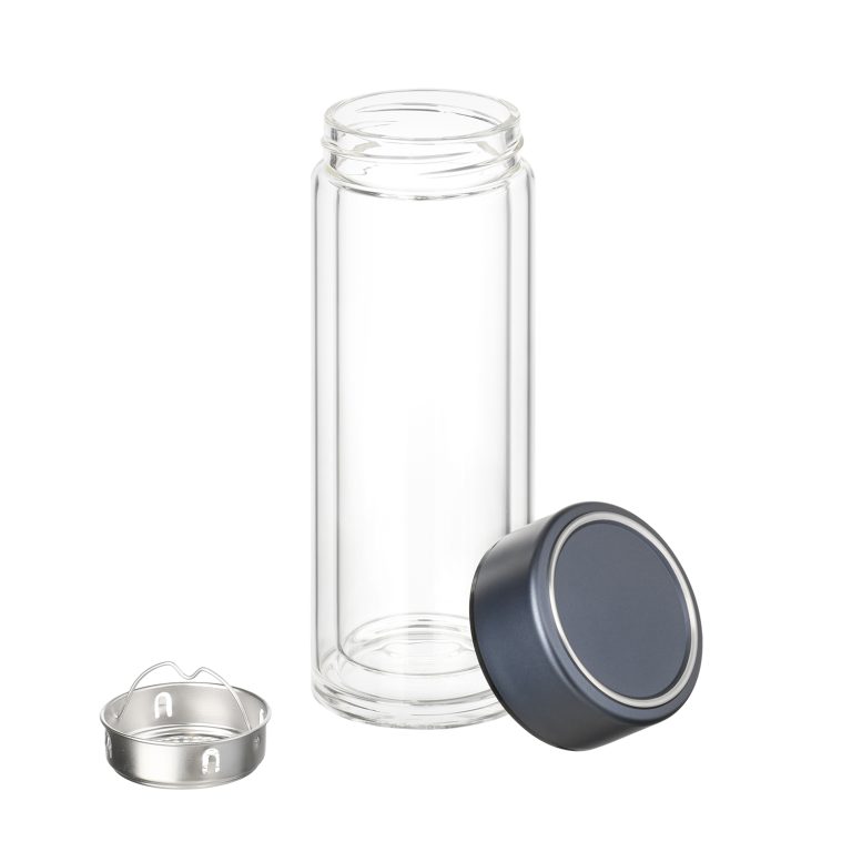 Бутылка стеклянная с двойными стенками Аравия (Aravia), синяя — изображение 3