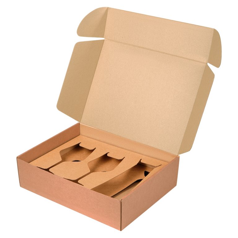 Доп. ложемент под декантер + 2 бокала в большую универсальную коробку, крафт (арт. 21005.020) — изображение 2