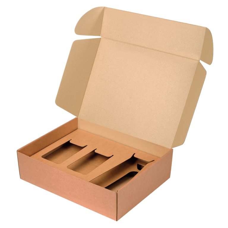 Доп. ложемент под декантер + 2 высоких стакана в большую универсальную коробку, крафт (арт. 21005.020) — изображение 3