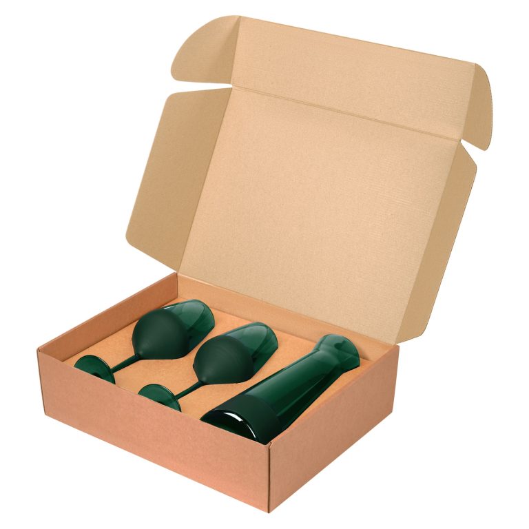 Подарочный набор декантер + 2 бокала для вина Эмеральд (Emerald), зеленый — изображение 3