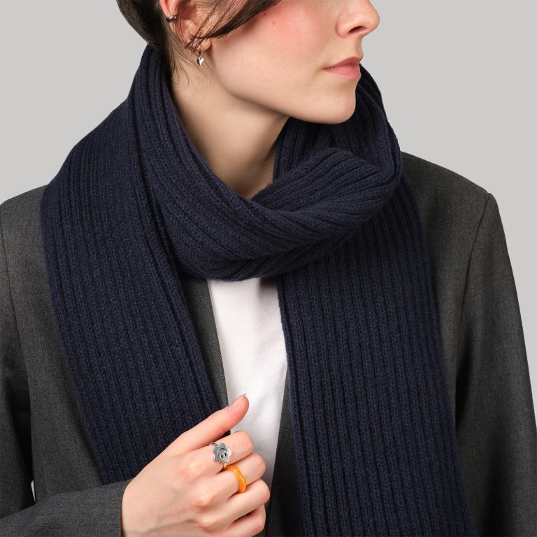 Шарф Форгес (Forges) вязаный, синий — изображение 4