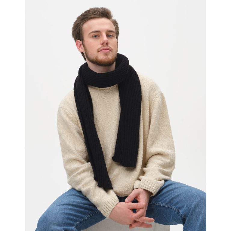 Шарф Форгес (Forges) вязаный, черный — изображение 3