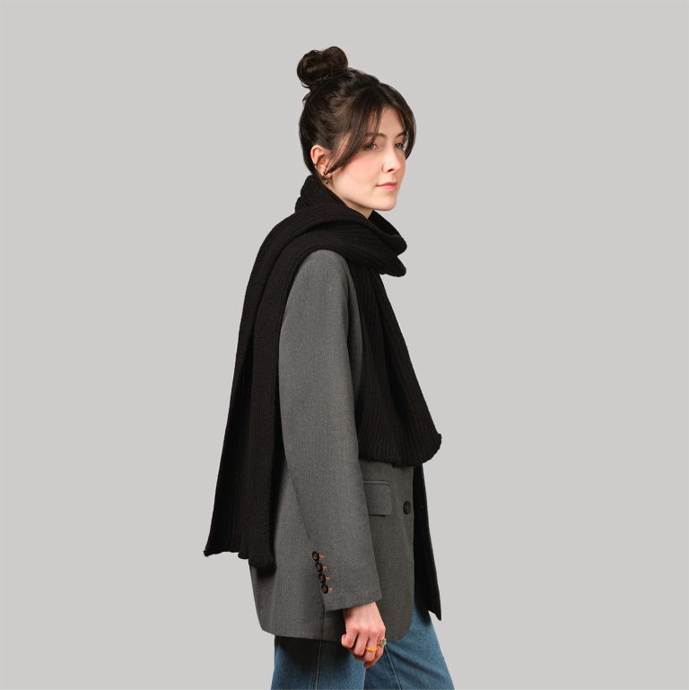 Шарф Форгес (Forges) вязаный, черный — изображение 4