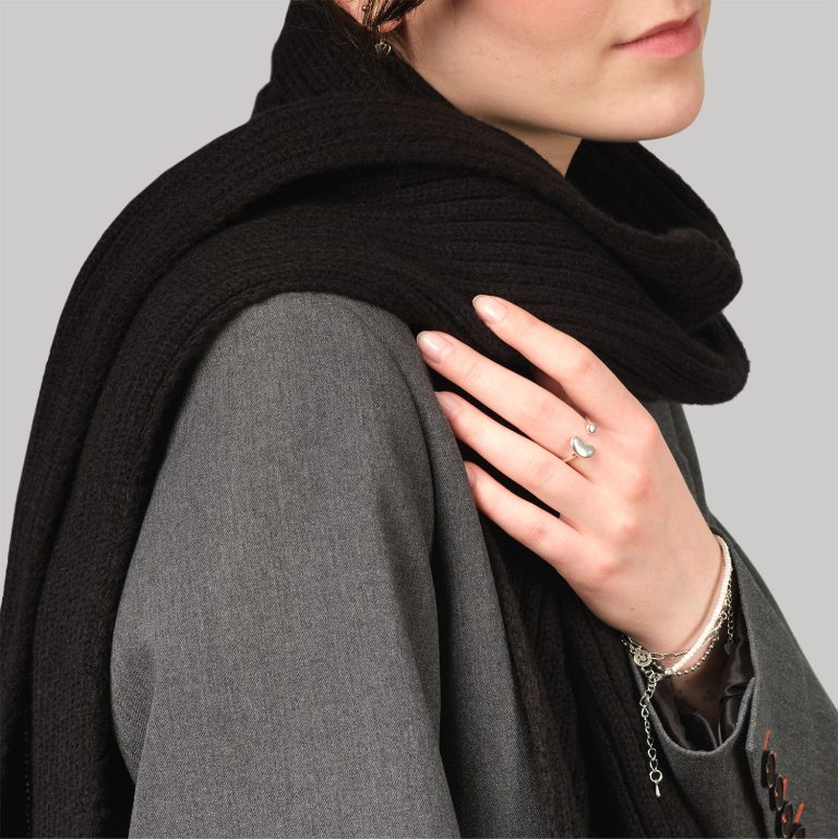 Шарф Форгес (Forges) вязаный, черный — изображение 5