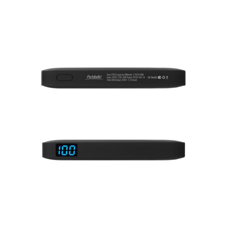 Внешний аккумулятор с подсветкой Анкор (Ancor) 5000 mAh, черный — изображение 5