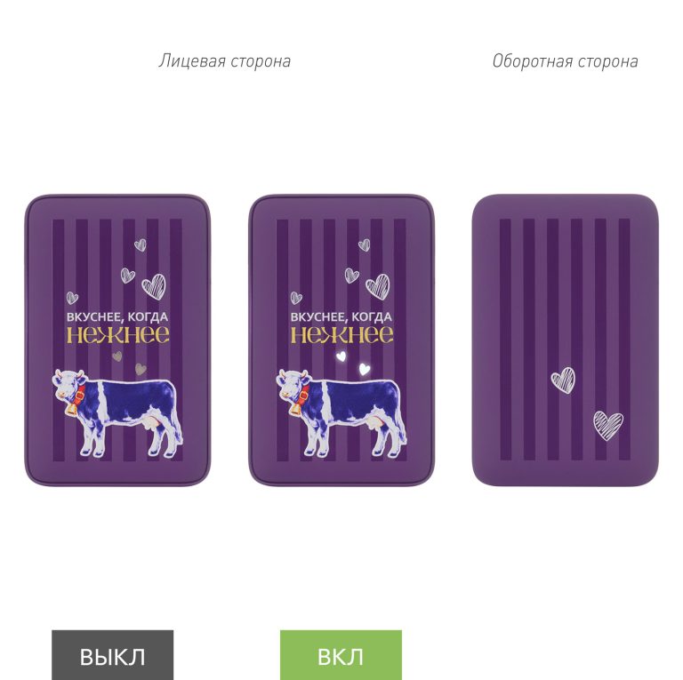 Внешний аккумулятор с подсветкой Анкор (Ancor) 5000 mAh, фиолетовый — изображение 10