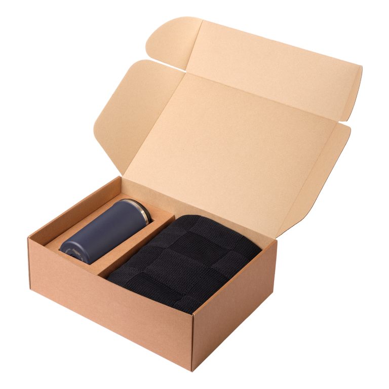 Подарочный набор Палермо, Селла (Palermo, Cella), синий (плед, термокружка) — изображение 3