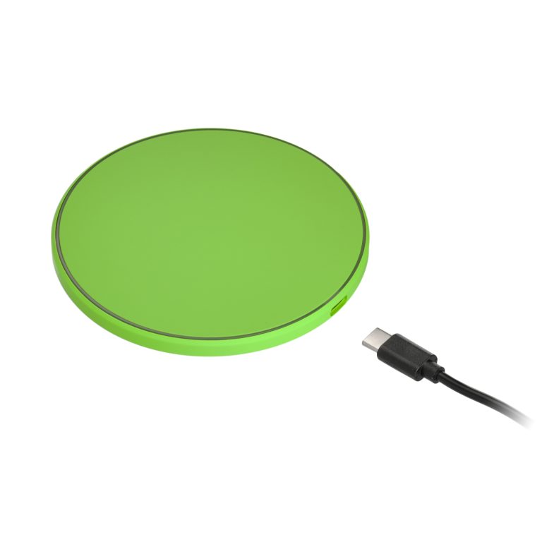 Беспроводное зарядное устройство с подсветкой 15W Аурис (Auris), салатовое — изображение 6