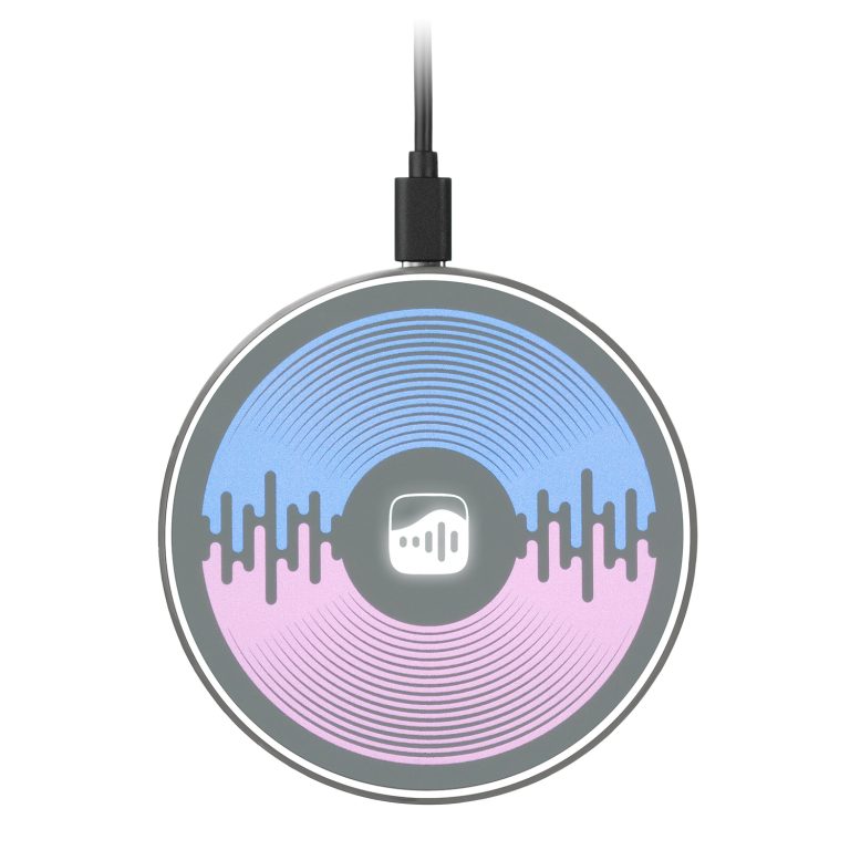 Беспроводное зарядное устройство с подсветкой 15W Аурис (Auris), серое — изображение 2