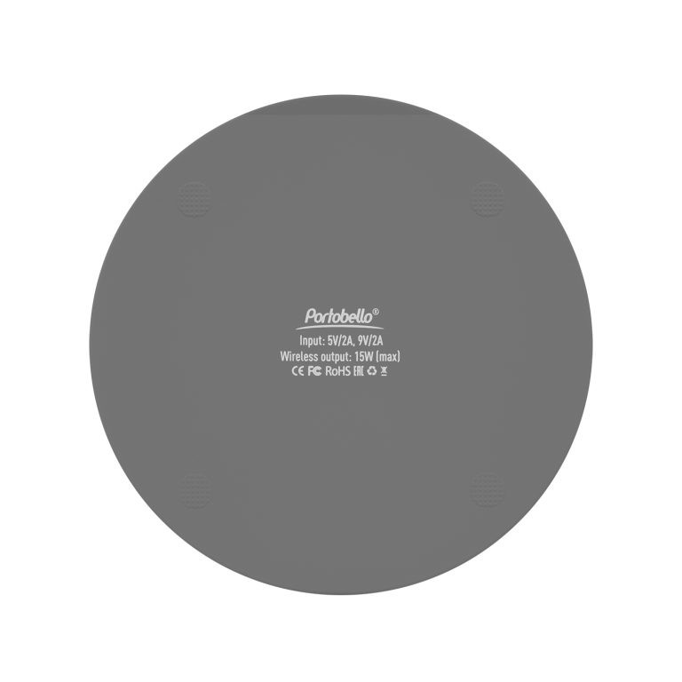 Беспроводное зарядное устройство с подсветкой 15W Аурис (Auris), серое — изображение 7