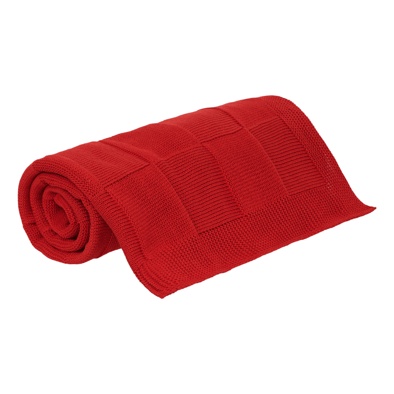 Плед Селла (Cella) вязаный, красный (без подарочной коробки) — изображение 3