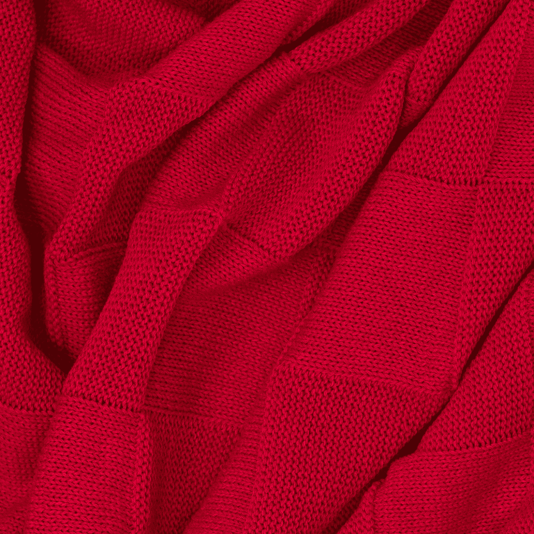 Плед Селла (Cella) вязаный, красный (без подарочной коробки) — изображение 4