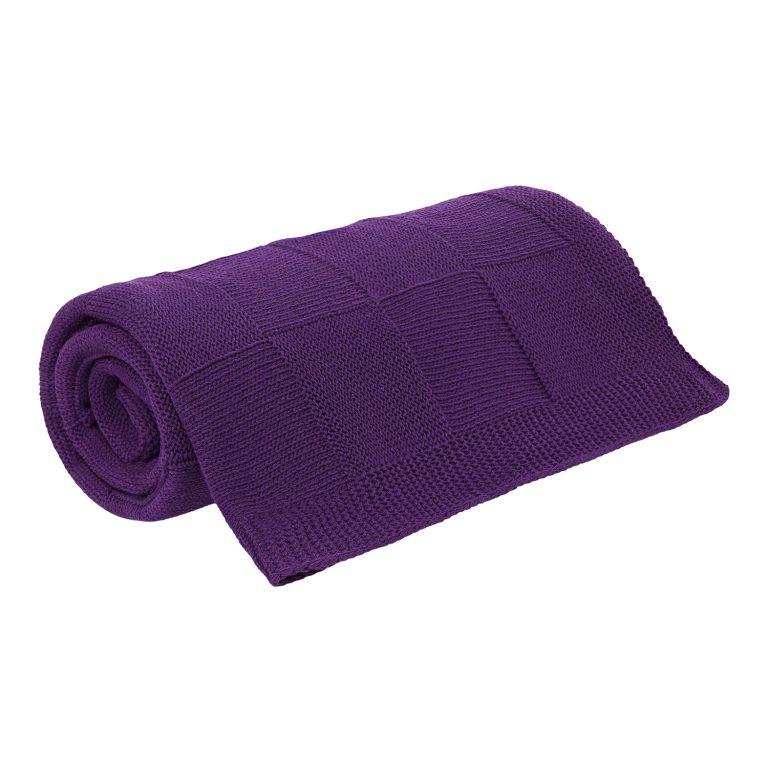 Плед Селла (Cella) вязаный, фиолетовый (без подарочной коробки) — изображение 3