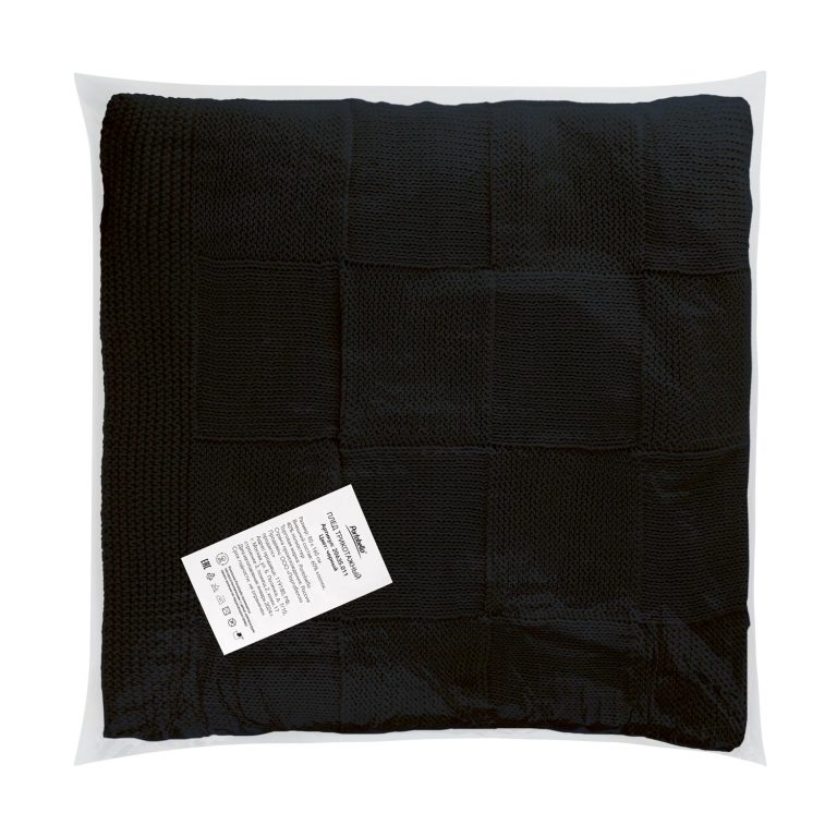 Плед Селла (Cella) вязаный, черный (без подарочной коробки) — изображение 9