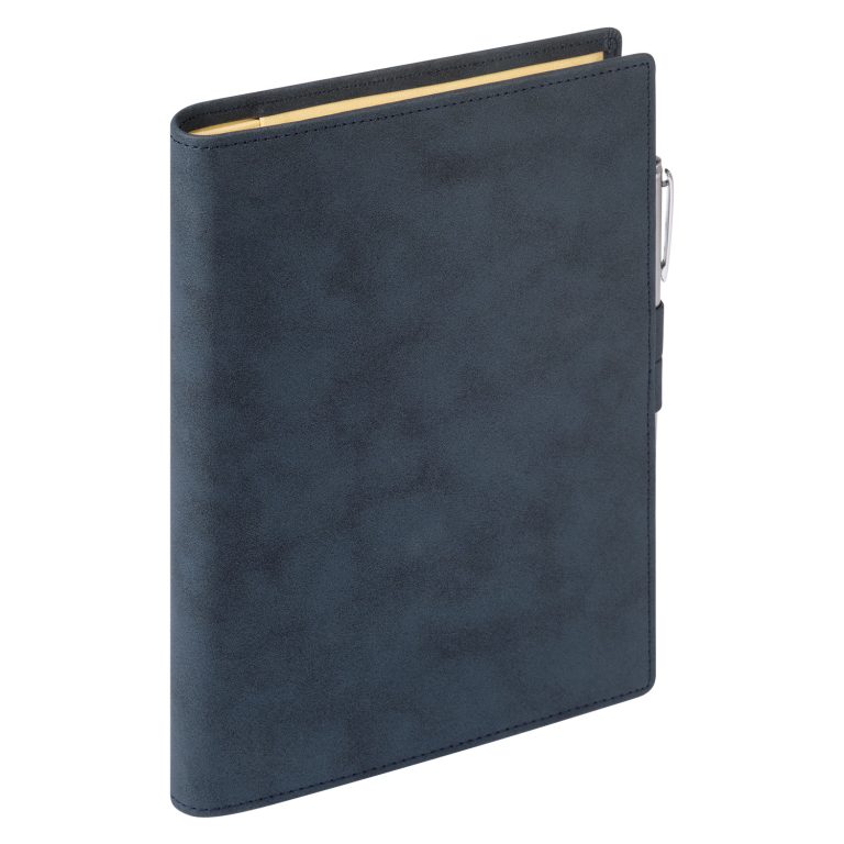 Ежедневник-портфолио Клип (Clip NEO) недатированный в подарочной коробке, синий (в комплекте ручка Sonata BP серебро) — изображение 5