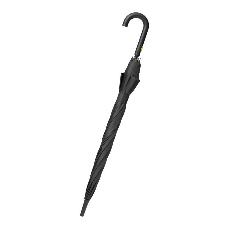 Зонт-трость Квантум (Quantum), черный/салатовый — изображение 4