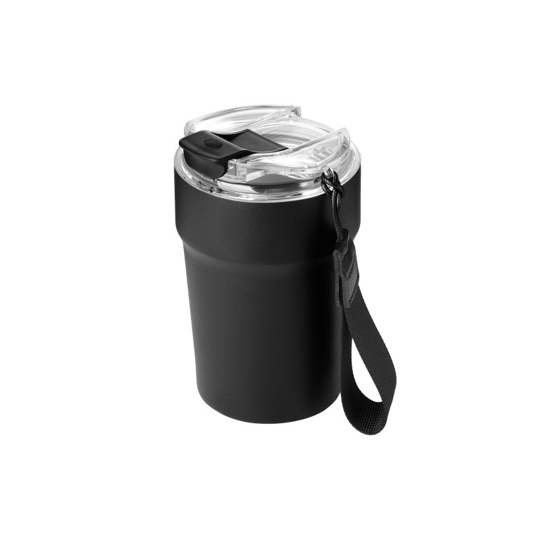 Термокружка вакуумная Монако (Monaco), черная — изображение 2