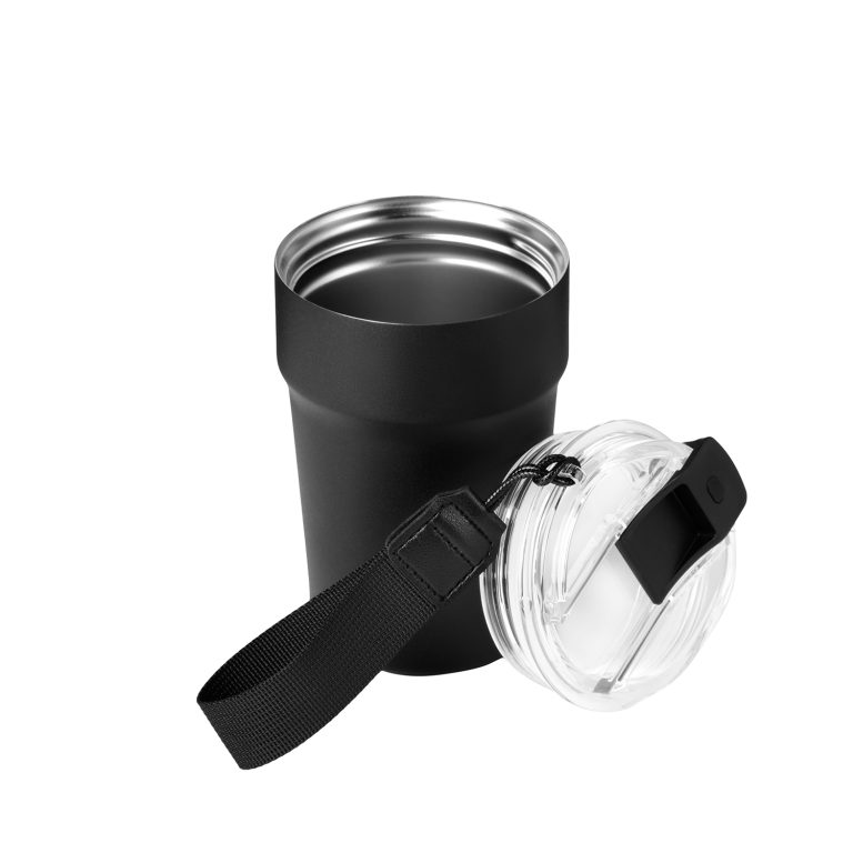 Термокружка вакуумная Монако (Monaco), черная — изображение 3