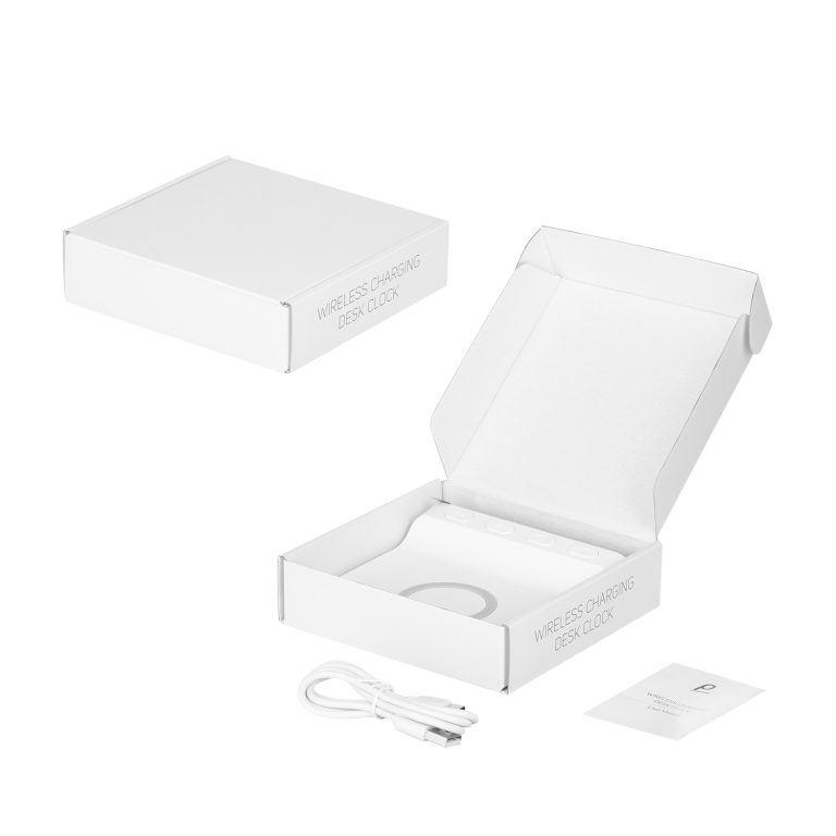 Зарядная станция с часами 15W Ригель (Rigel), белая — изображение 9