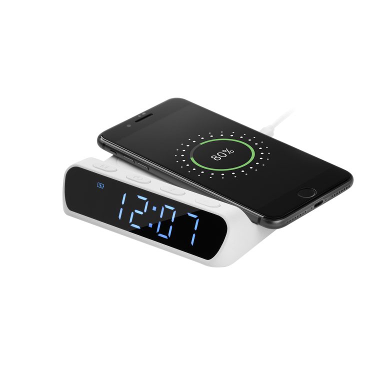 Зарядная станция с часами 15W Ригель (Rigel), белая — изображение 2