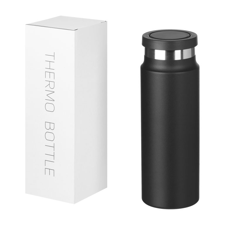 Термобутылка вакуумная герметичная Аллегра (Allegra), черная — изображение 9