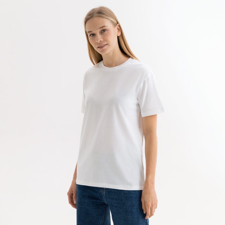 Футболка унисекс Крис (Kris), 150 гр., белая (теплого оттенка) — изображение 2