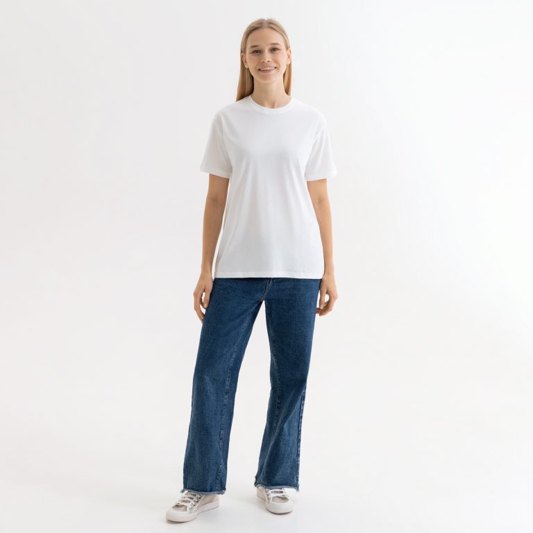 Футболка унисекс Крис (Kris), 150 гр., белая (теплого оттенка) — изображение 3