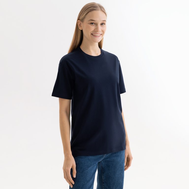 Футболка унисекс Крис (Kris), 150 гр., темно-синяя, размер XS — изображение 2